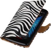 Mobieletelefoonhoesje.nl - LG K10 Hoesje Zebra Bookstyle Wit