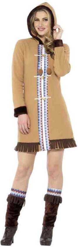 Smiffy's - Eskimo Kostuum - Noordpool Eskimo Koude Benen - Vrouw - Bruin - XXL - Carnavalskleding - Verkleedkleding