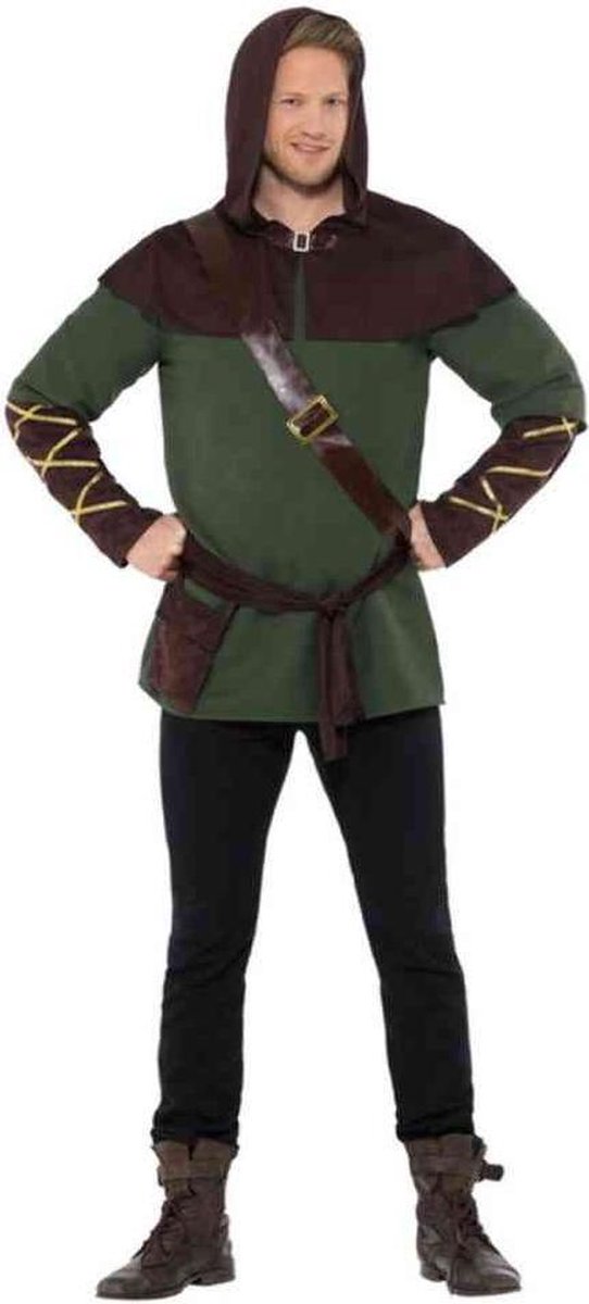 Smiffys - Robin Hood Kostuum - 2XL - Groen/Bruin