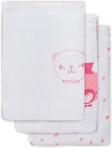 Gant de toilette en mousseline Funny bear pink (3pack)