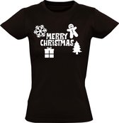 Merry Christmas Dames t-shirt | xmas | kerstmis | kerst | feestdag | Zwart
