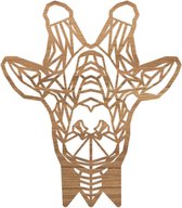 Geometrische Dieren Giraffe - Eiken hout - L (55x64 cm) - Cadeau - Kinderen - Geschenk - Woon decoratie - Woonkamer - Slaapkamer - Geometrische wanddecoratie - WoodWideCities