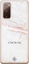 Samsung S20 FE hoesje siliconen - C'est la vie | Samsung Galaxy S20 FE case | Bruin/beige | TPU backcover transparant