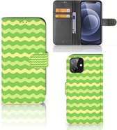 Telefoonhoesje iPhone 12 | 12 Pro (6.1") Book Case Waves Green