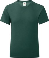 Fruit Of The Loom Meisjes Iconische T-Shirt (Forest)