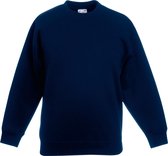 Fruit of the Loom - Kinder Classic Set-In Sweater - Donkerblauw - 122-128