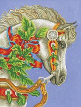 Diamond Painting Volwassenen - Ronde Steentjes - Volledig Pakket - Hobby - Diamond Dotz® - DD10.037 - Dieren -Kerst paard 41 x 54cm