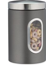 fenêtre de boîte de rangement relaxdays - boîte de café - boîte de rangement - boîte de rangement - pot de rangement gris