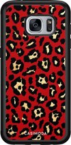 Samsung S7 hoesje - Luipaard rood | Samsung Galaxy S7 case | Hardcase backcover zwart