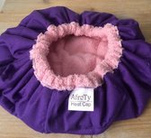 Heatcap van AfroTy licht blauw / zalm roze