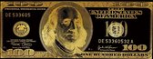 Fine Asianliving Dollar Note Zwart Goud Digitale Print B150xH60cm Spiegel