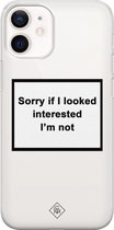 iPhone 12 mini transparant hoesje - Not interested | Apple iPhone 12 Mini case | TPU backcover transparant