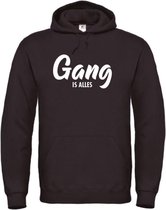 Wintersport hoodie zwart XL - Gang is alles - wit - soBAD. | Foute apres ski outfit | kleding | verkleedkleren | wintersporttruien | wintersport dames en heren