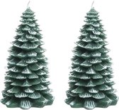 Set van 2x stuks kerstboom kaars 12 cm - Kerstkaarsen