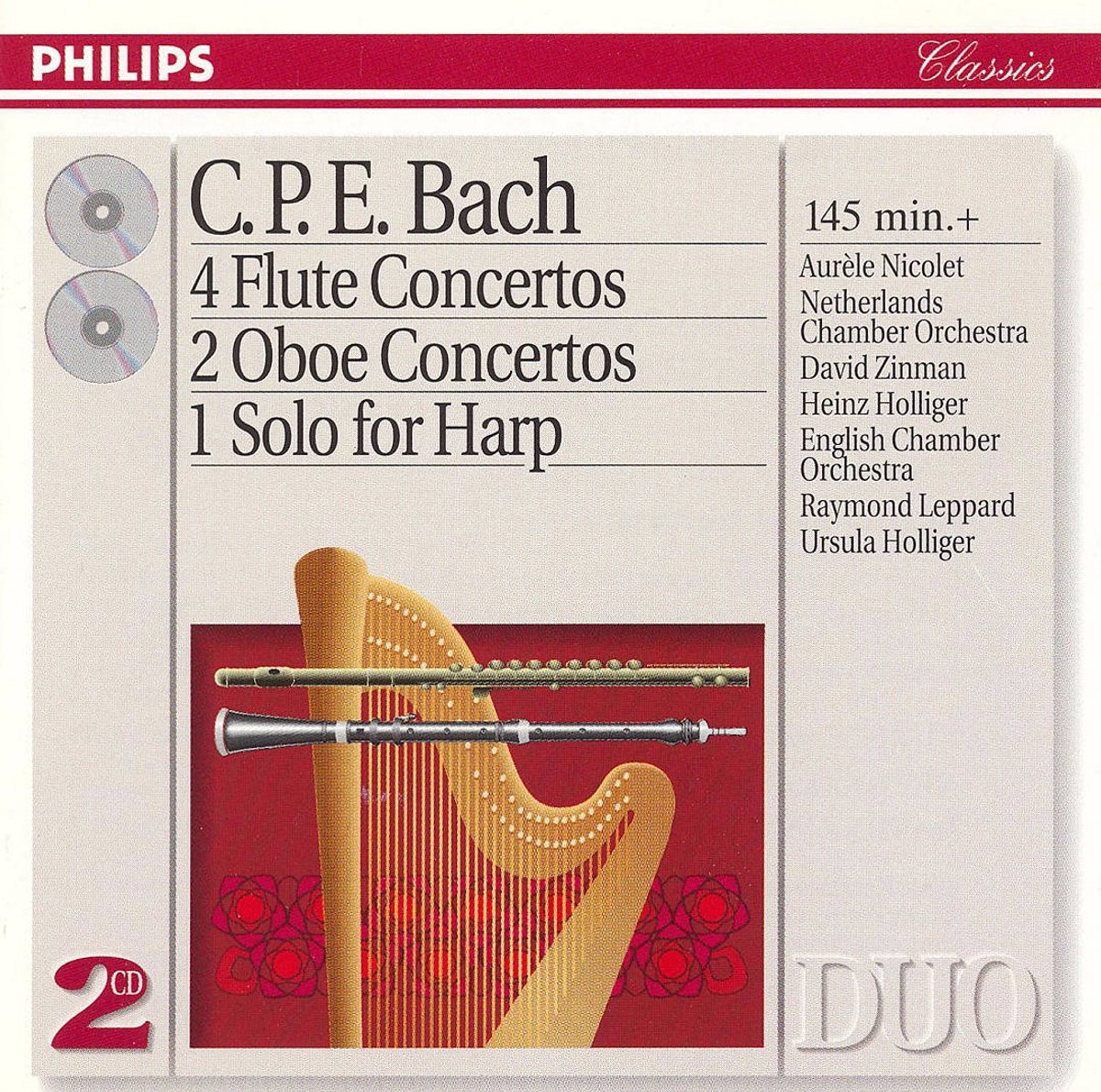 CPE Bach: 4 Flute Concertos, etc / Nicolet, Zinman, etc