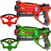Ensemble de pistolet de jeu laser Light Battle Active + 2 Masques VIP - Vert / Oranje - Paquet de 2