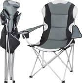 Bol.com Trizand Zwart en Grijs Vissersstoel - 55 x 54 x 110 cm - Draagbaar en Stevig aanbieding
