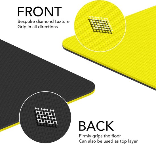 Extra brede en extra dikke Grote trainingsmat voor mannen en vrouwen - 183 cm x 80 cm x 10 mm - TPE Fitness antislip yogamat voor thuis HIIT workouts pilates gymnastiek Yogamat — afbeelding 4