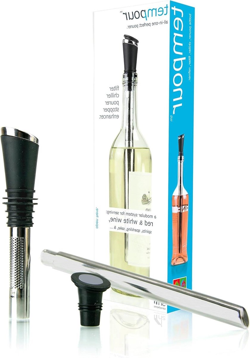 Tempour Wijnkoeler Filter Schenker Stopper Stainsless Steel Home Soiree