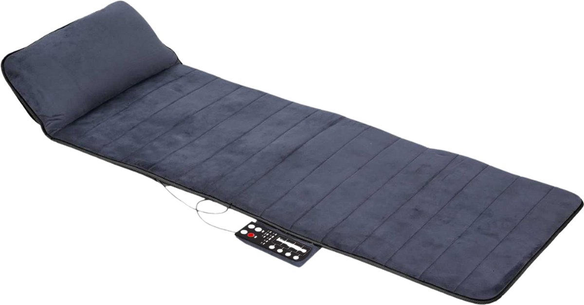 Massagematras - met warmte - Grijs - Massage - Kussen - Massagemat - voor Stoel en Bank