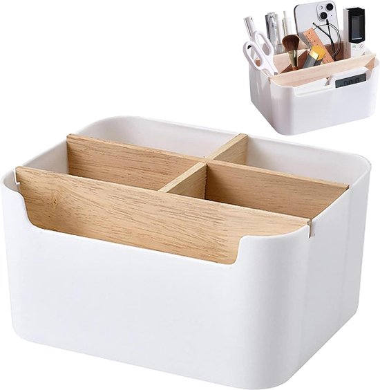 Relaxdays pennenbak, 7 vakken, draaibaar, ronde pennenhouder, compact