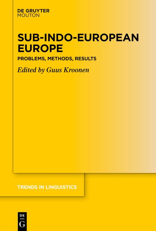 Boek "Sub-Indo-European Europe" door Guus Kroonen, deel van "Trends in Linguistics".