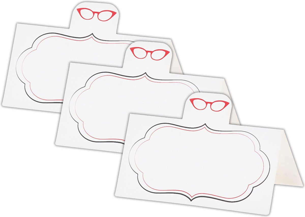 Givi Italia naamkaartjes/plaatskaartjes - bruiloft - wit - Lady - Lady thema - 50x stuks - 10 x 5 cm