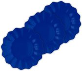 Givi Italia Feestbordjes - schulprand - 40x - marine blauw - rond - papier/karton - 27cm - duurzaam - wegwerpbordjes - kinderfeestje