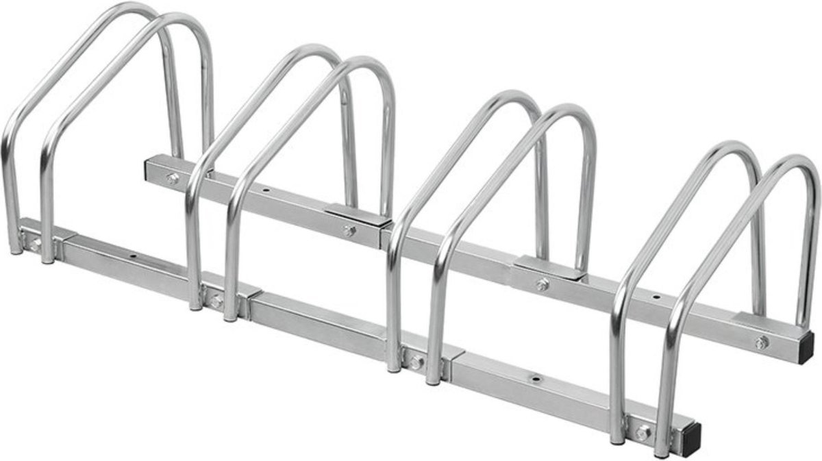 ProPlus Fietsenrek - 44.6 x 41.9 x 32 cm - Fietsenstandaard voor 4 Fietsen - Fietsenstalling - Bevestiging Vloer- en Wandmontage - Hoogwaardig Gegalvaniseerd Staal - 6 voorgeboorde bevestigingsgaten - Eenvoudige montage