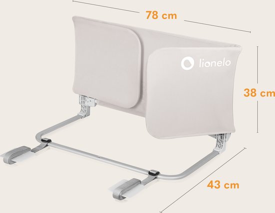 Lionelo Lora XL – Barrière de Lit XL – Pliable & Portable – Extra Longue 150 cm – Installation Facile – Universelle – Matériaux de Haute Qualité