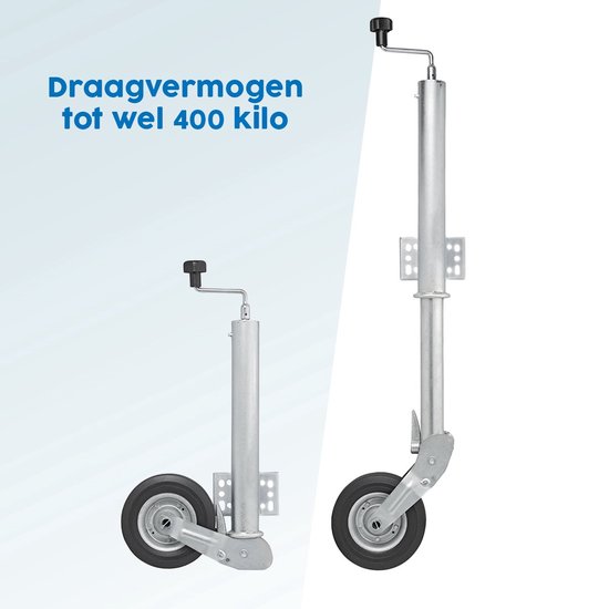 Proplus Inklapbare Neuswiel voor Caravan, Vouwwagen en Aanhangwagen Ø60 mm - 200 x 600 mm - Steunwiel - Rubberband - Max. 400 kg van ProPlus — afbeelding 4