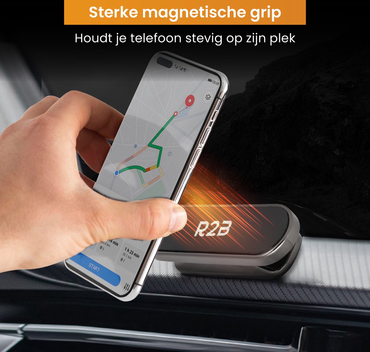 R2B Magnetische Telefoonhouder Auto - 360° Rotatie en Kantelbaar - Dashboard/Console - Telefoonhouders Auto - Gsm Houder Auto - Mobiel Houder Auto - Autohouder - Telefoon Houder - Auto Telefoonhouder - Phone Holder Car – foto 4