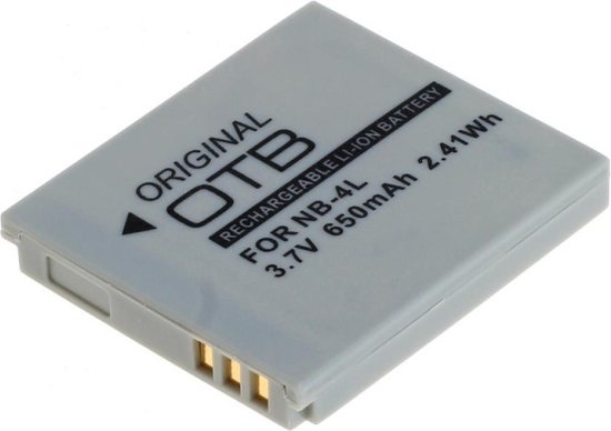 Canon NB-4L accu 3,7V 650mAh Li-Ion vervangende batterij voor Digital Ixus en PowerShot camera’s