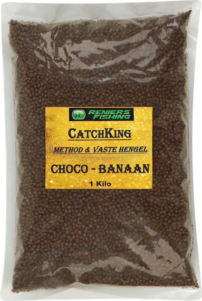 Reniers Fishing Gold Range CatchKing Method Pellets 3mm (1 Kilo) - Smaak : Choco Banaan