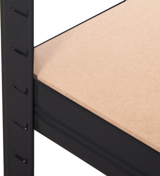 Springos Opbergrek | Stellingkast | Stellingkast Metaal | 675 KG | Zwart | 150 x 75 x 30 cm
