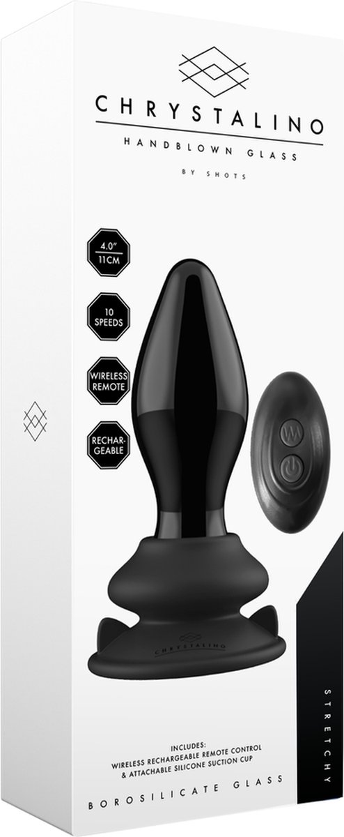 Goedkoopste Chrystalino by Shots - Stretchy - Glass Vibrator with Suction Cup