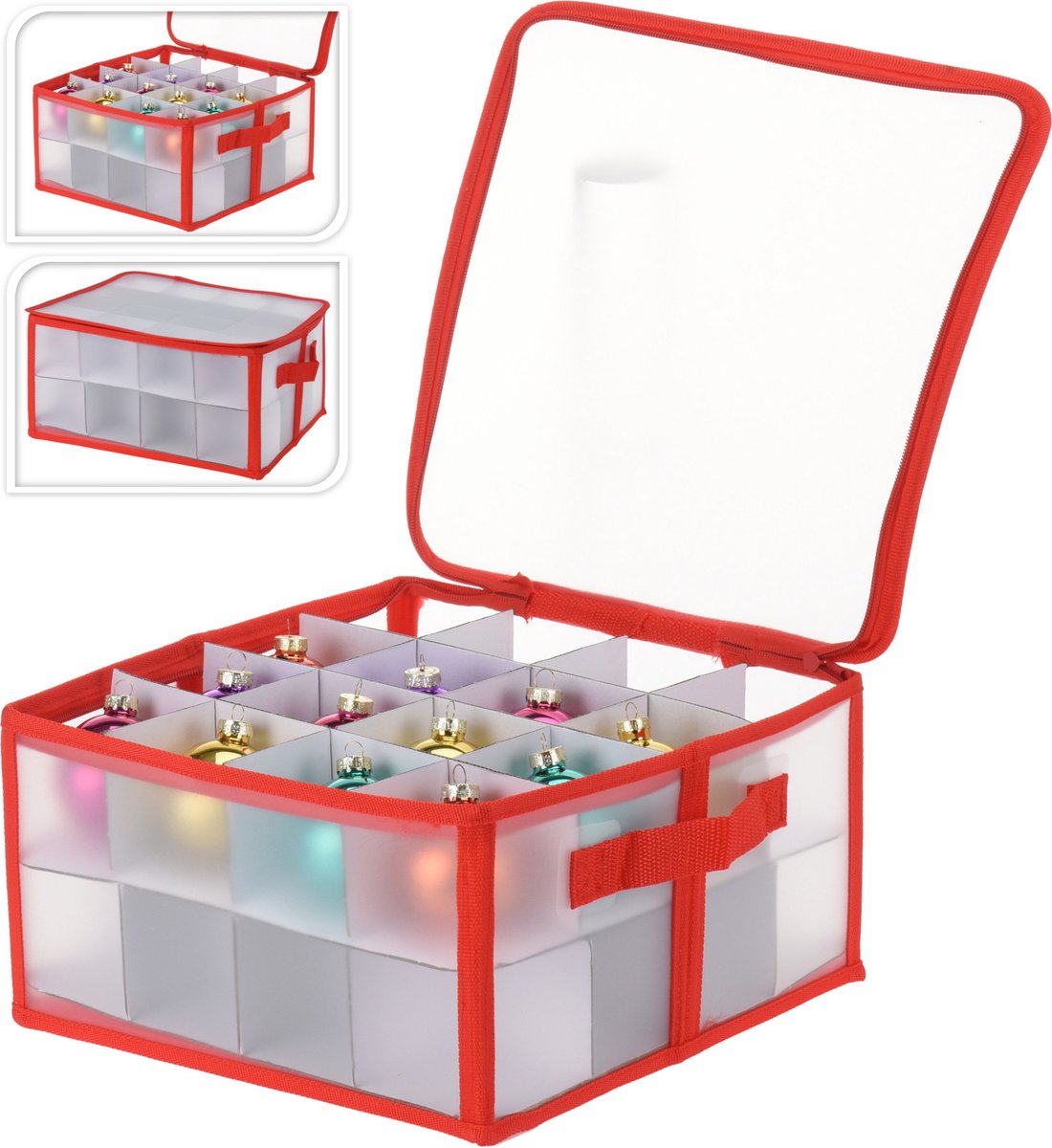 SONGMICS opbergdozen voor kerstballen, set van 3, vouwdozen