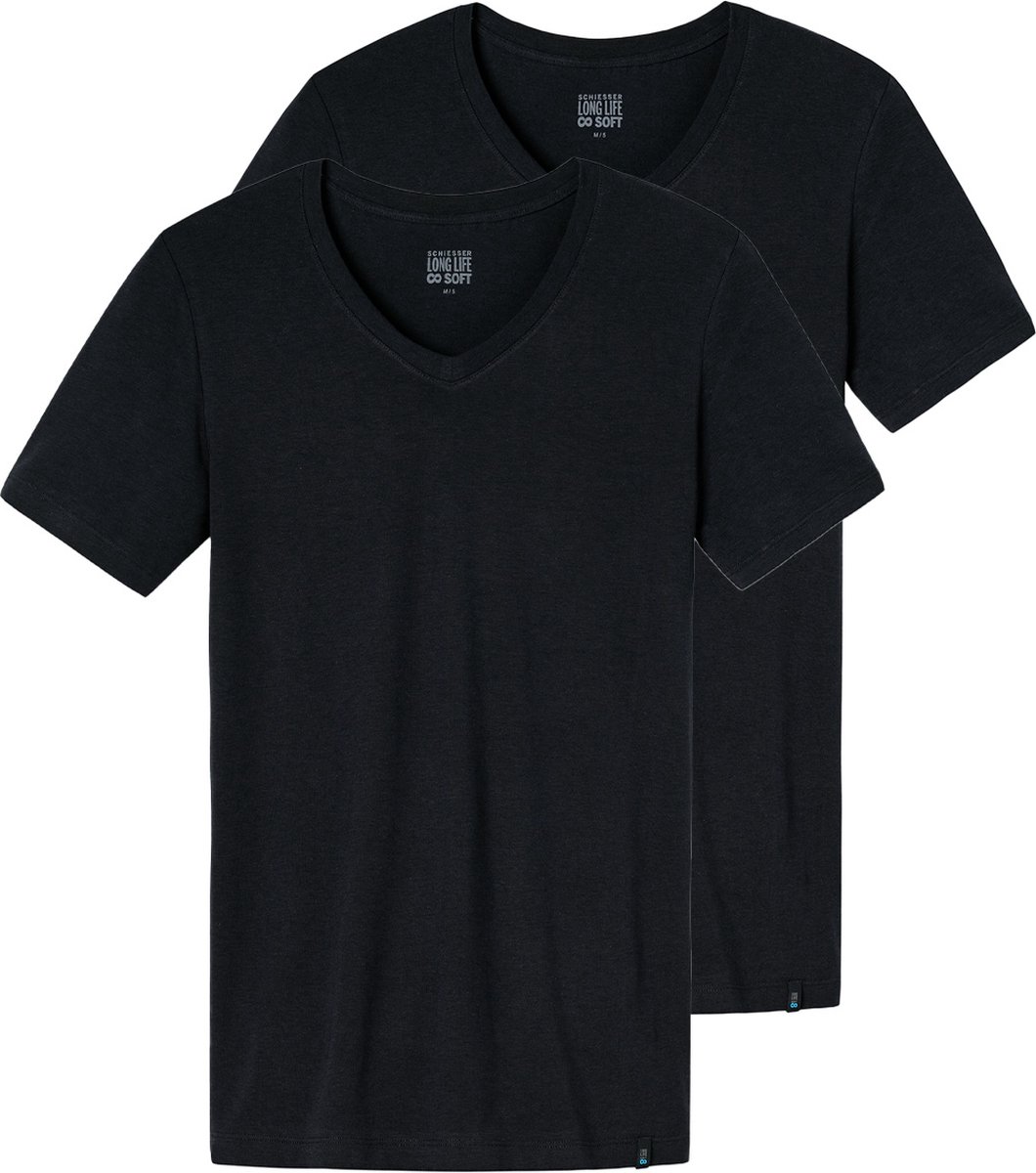 Schiesser Heren onder t-shirts 2 pack Long Lift Soft