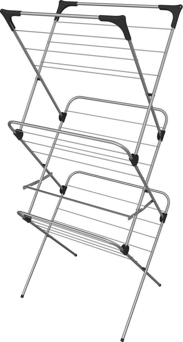 Goedkoopste Opvouwbaar | 3 niveaus | 20 m waslijn | Droogrek voor binnen folding wall laundry rack
