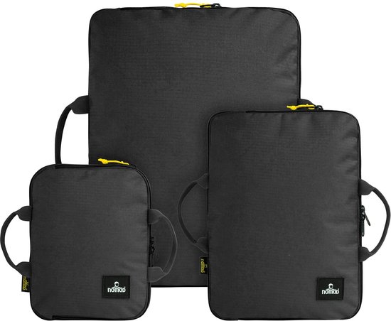 Cube d'emballage de compression NOMAD® | Taille L | Cube de compression puissant | Noir | Cube d'emballage organisateur de bagages