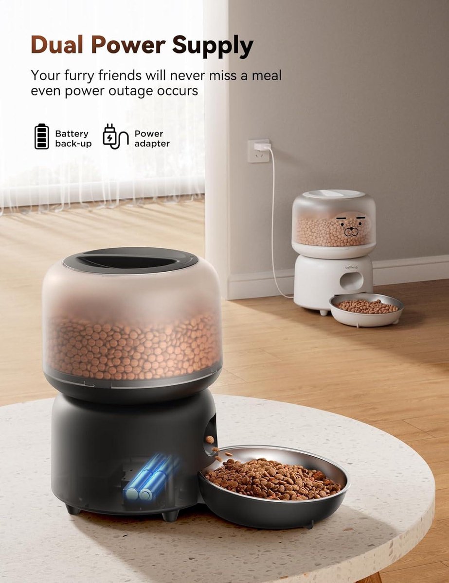 2.4G Cat Feeder met 10 Maaltijden per Dag - RVS 3L (Zwart) - afbeelding 2