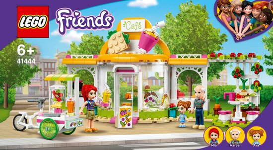 LEGO Friends Heartlake City biologisch café 41444, met Mia, Marcel en Ava.