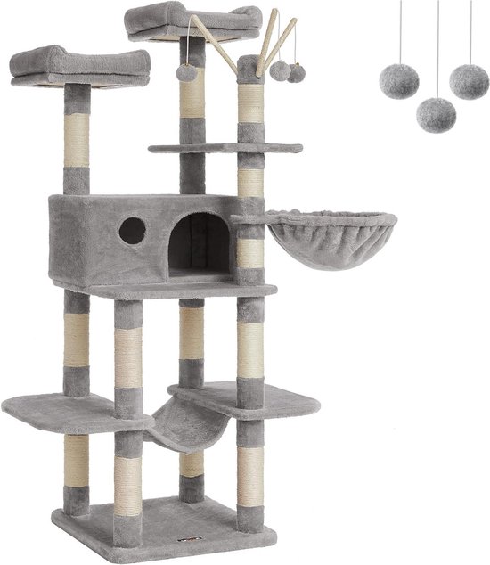 Scratching Post for Cats Jasper 40 x 40 x 114 cm Grey main image 0