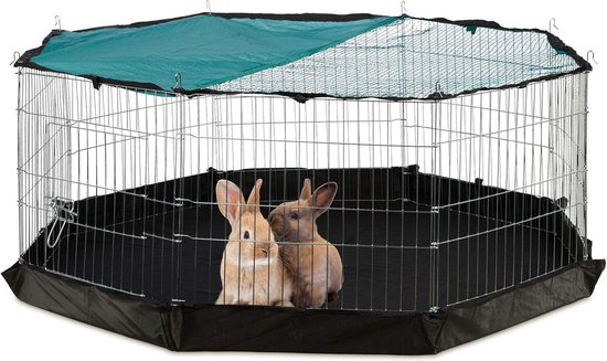 Relaxdays konijnenren voor buiten, 8 panelen, opvouwbaar, knaagdierenren, cavia's & konijnen, HBD: 90x180x180 cm, zilver Relaxdays konijnenren voor buiten, 8 panelen, opvouwbaar, knaagdierenren, cavia's & konijnen, HBD: 90x180x180 cm, zilver