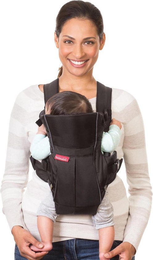 INFANTINO Swift Classic Carrier - Ergonomische Draagzak Met 2 Draagposities Plus Tas Grijze Verstelbare Draagzak Met Heupzitje Plus Voorvak Voordat Ie Wegsluiten Van Belangrijke Spullen 3001