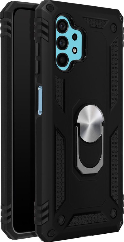 Convient pour Samsung Galaxy A32 5G Hybrid Case Support Vidéo Ring Noir
