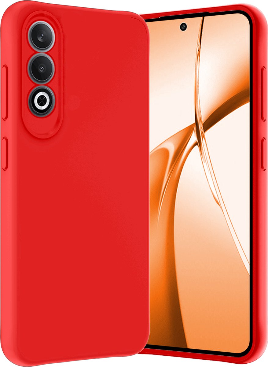 Hoes - Geschikt voor OnePlus Nord CE4 - Sterk & Shockproof - Hoesje Cover - Siliconen Case - Rood