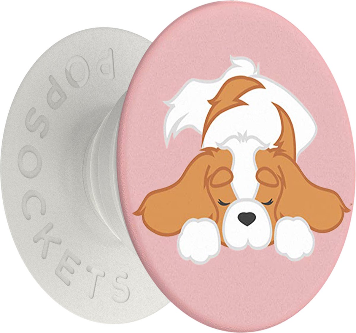 PopSockets, PopGrip Ontwerp Pupper Napper, Wit / Roze