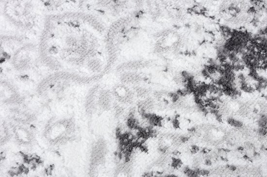 Tapiso Sky Rug Runner Grijs Foncé Vintage Tapis de Salon Taille - 80x200