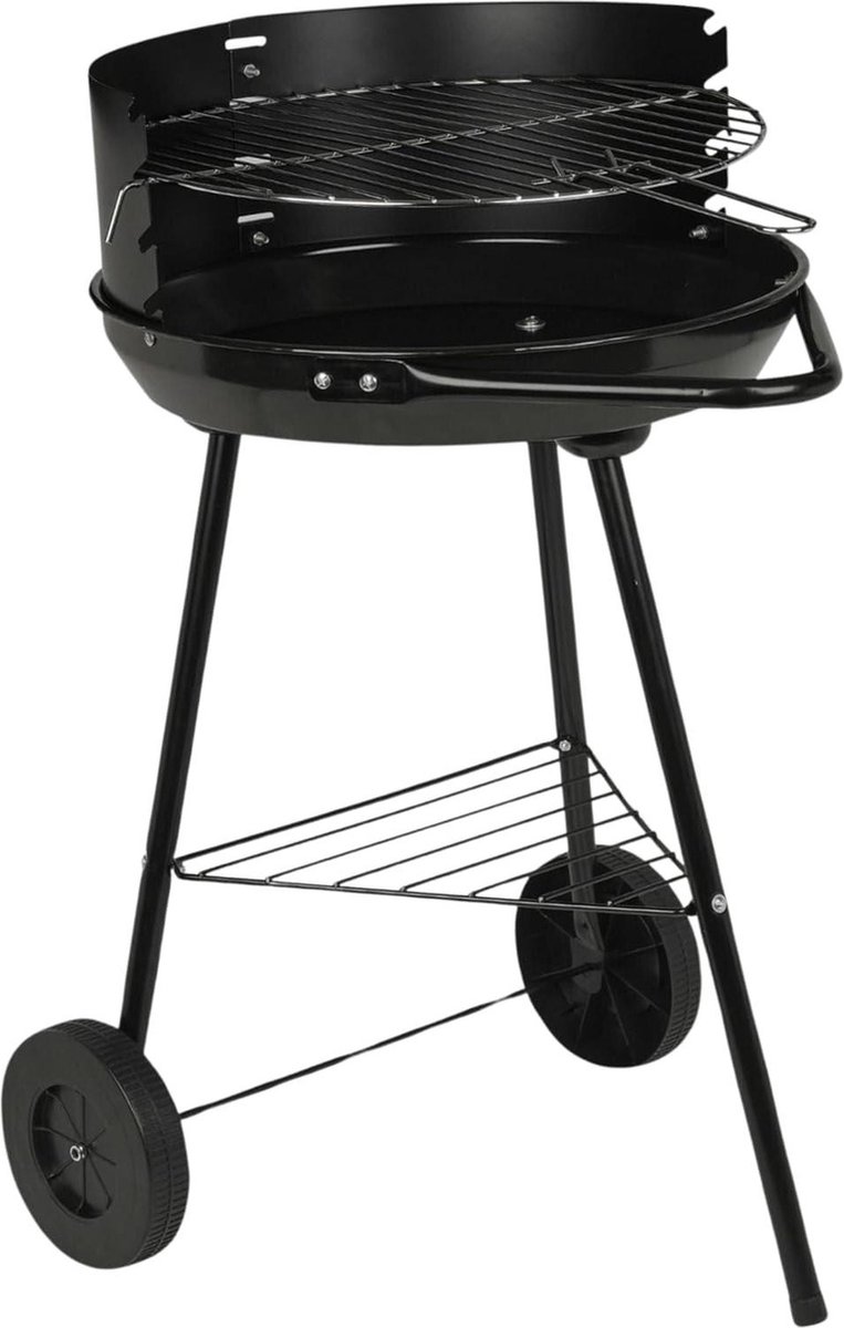 Draagbare Barbecue met Handgrepen op Wielen voor Houtskoolbrandhout in de Tuin